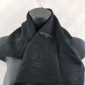 Givenchy Paris Black Striped Square Scarf S131EB